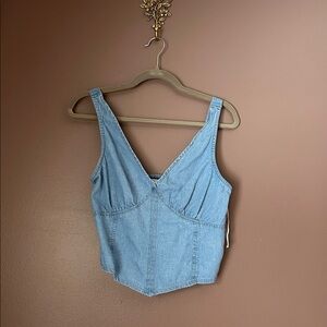 Blue Denim Crop Top